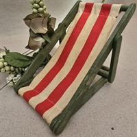 liggestol-grønt-træstel-hvid-roed-stribet-lærred-dukkeliggestol-gammelt-legetøj